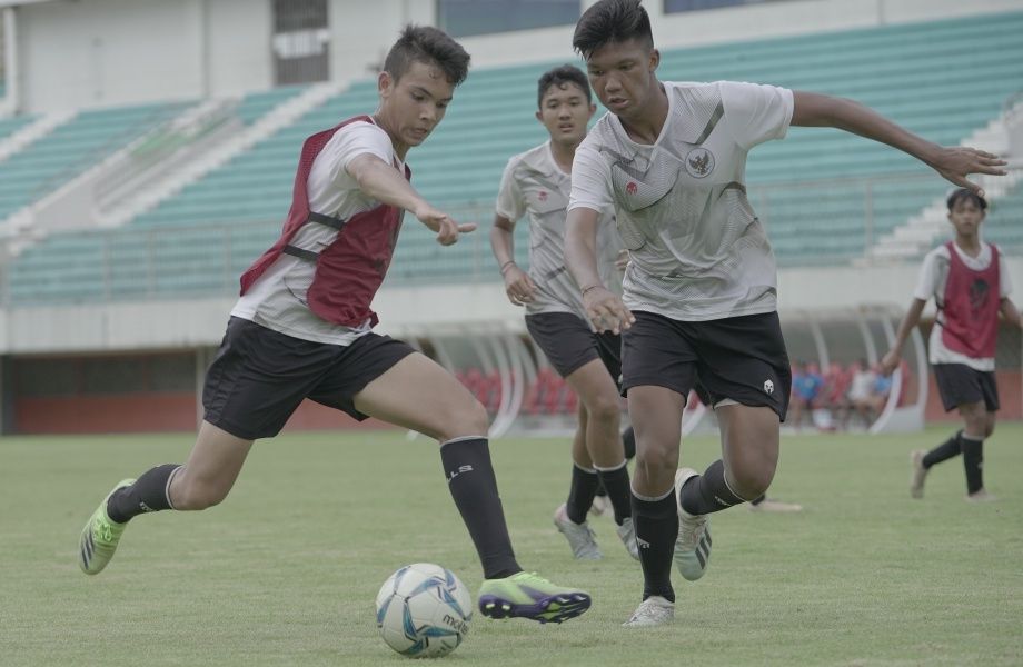 Suasana game internal Timnas Indonesia U-16 di Stadion Maguwoharjo, Sleman, Yogyakarta. [dok. PSSI]