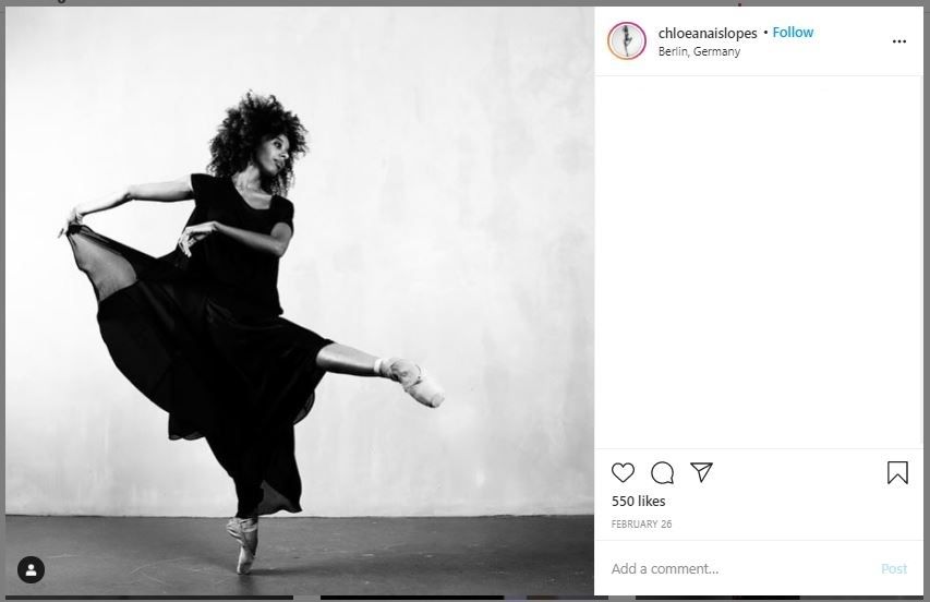 Curhat Balerina Chloe Lopes Gomes yang Kena Perlakuan Rasis (instagram.com/chloeanaislopes)