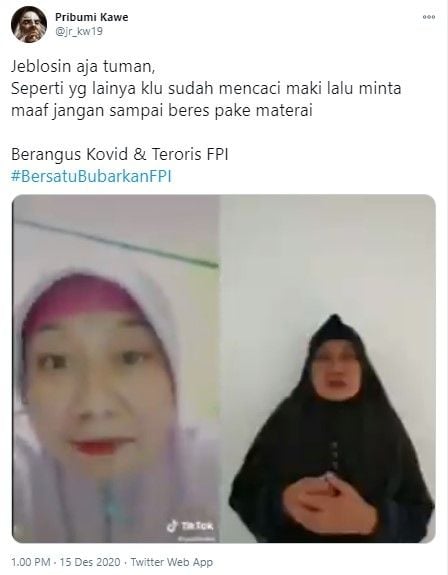 Emak-emak sebut polisi dajjal endingnya minta maaf (Twitter)