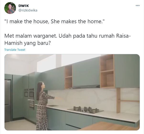 Dapur Baru Raisa yang Viral Dibicarakan (twitter.com/rizkidwika)