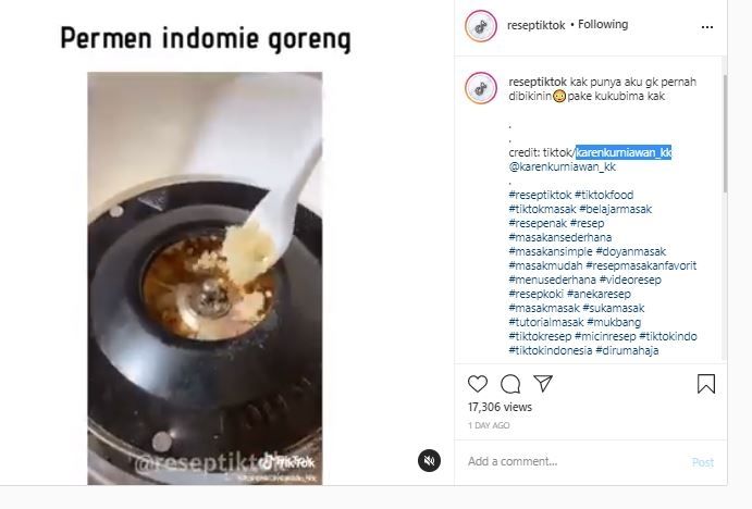 Permen kapas rasa Indomie goreng (Instagram @reseptiktok)