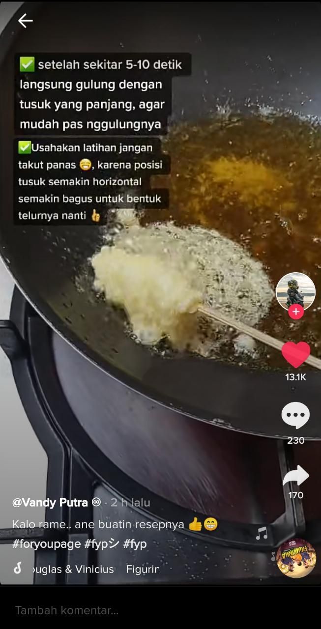 Tips membuat telur gulung anti gagal (TikTok @vnd_putra)