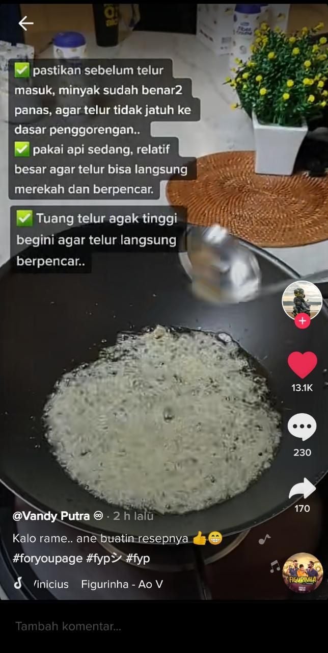 Tips membuat telur gulung anti gagal (TikTok @vnd_putra)