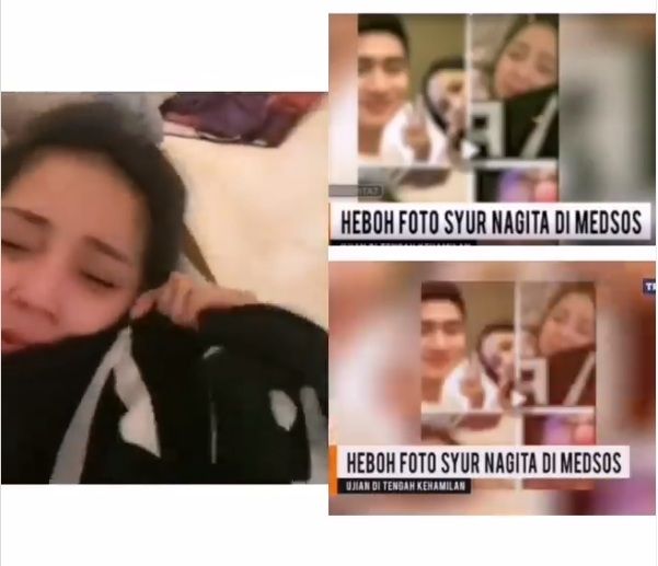 Nagita Slavina dan foto kolase yang dianggap konten syur mirip dirinya [Instagram]. 