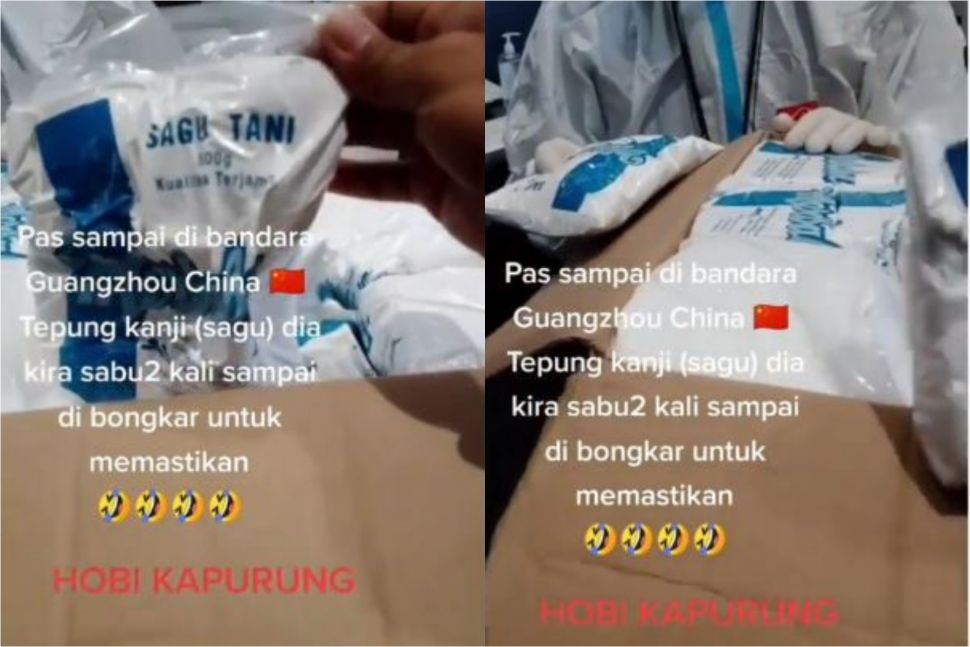 Tepung kanji dikira sabu-sabu. (Instagram/makassar_iinfo)