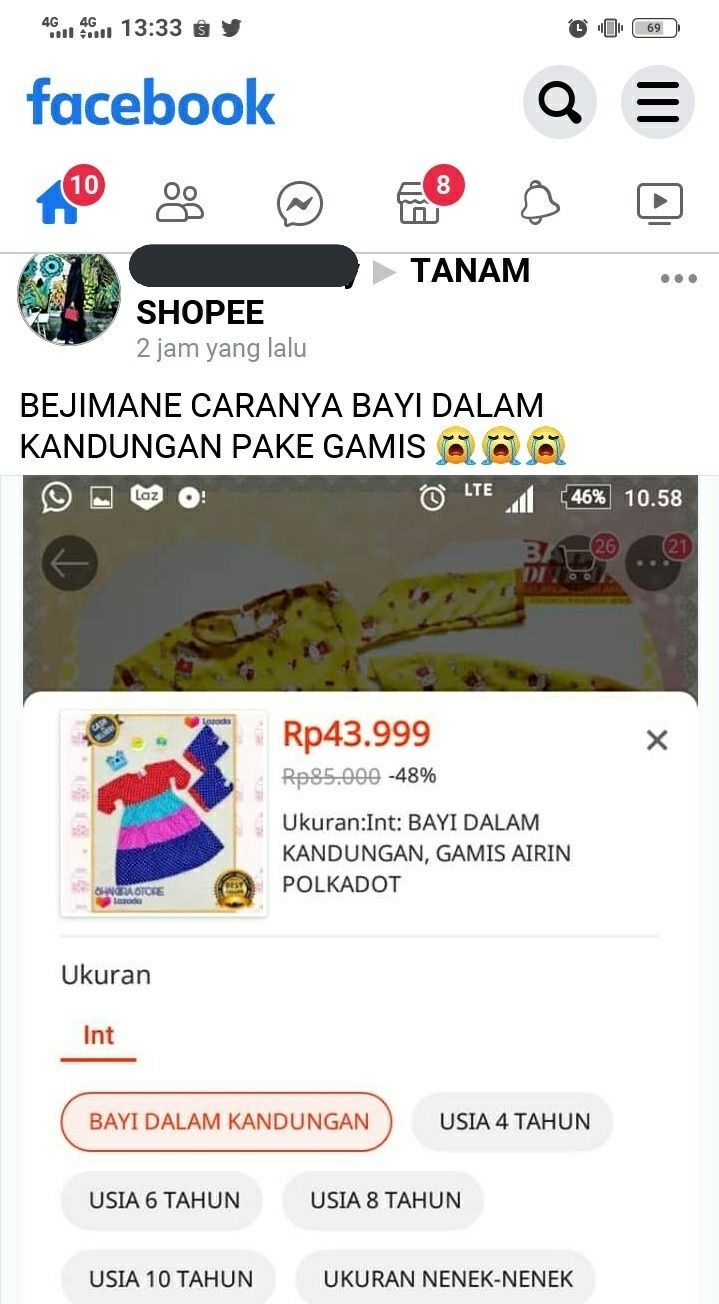 Gamis Buat Bayi di Dalam Kandungan. (Twitter)