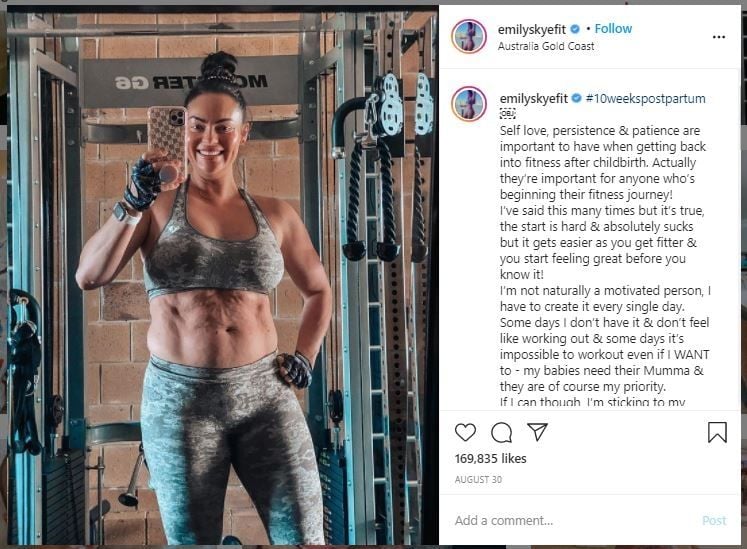 Dulu Langsing, Ibu Ini Dibully Gara-Gara Melahirkan (instagram.com/emilyskyefit)