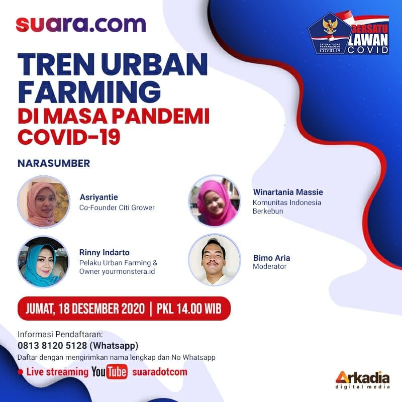 Webinar tren urban farming di masa pandemi Covid-19. (Dok. Suara.com)