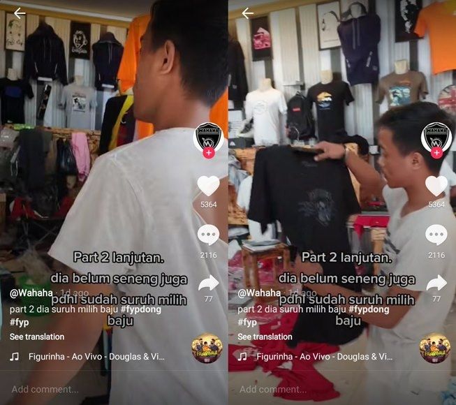 Viral video cowok iseng sobek baju teman di TikTok. (TikTok/@wahaha90)