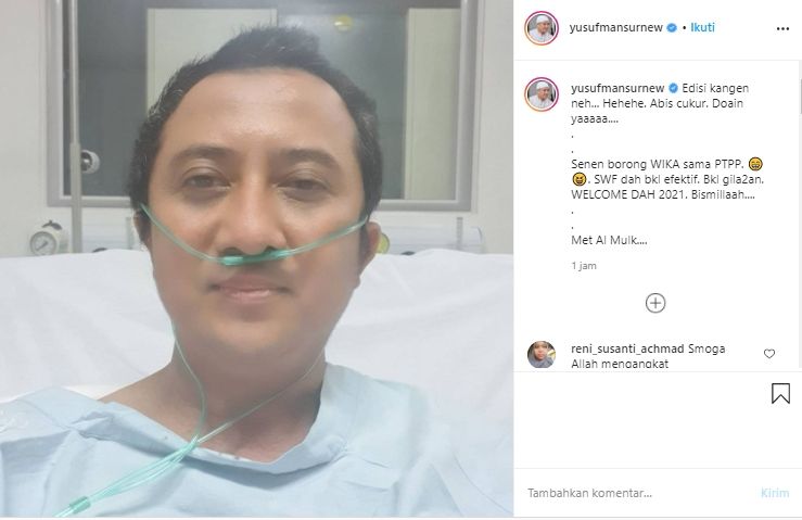 Yusuf Mansur Menjalani Isolasi di RSPAD (Instagram/yusufmansurnew).