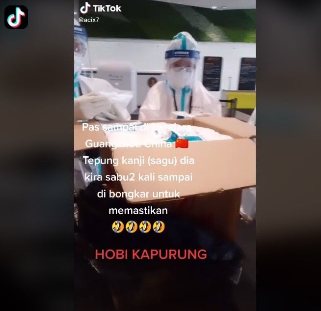 Bawa sagu ke China dikira sabu (tiktok)