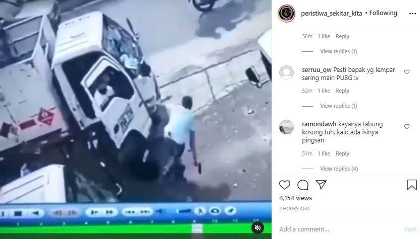 Video preman gagal merampok gara-gara tabung gas. (Instagram/peristiwa_sekitar_kita)