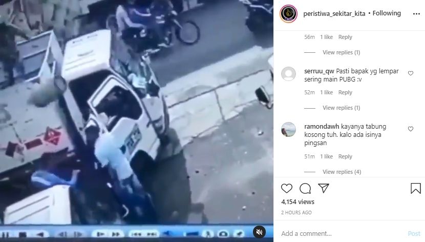 Video preman gagal merampok gara-gara tabung gas. (Instagram/peristiwa_sekitar_kita)