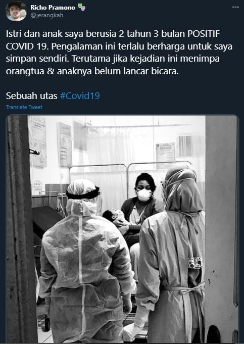 Viral Kisah Pria Melepas Anak Istri Karantina Covid-19 di Wisma Atlet (Twitter/@jerangkah).