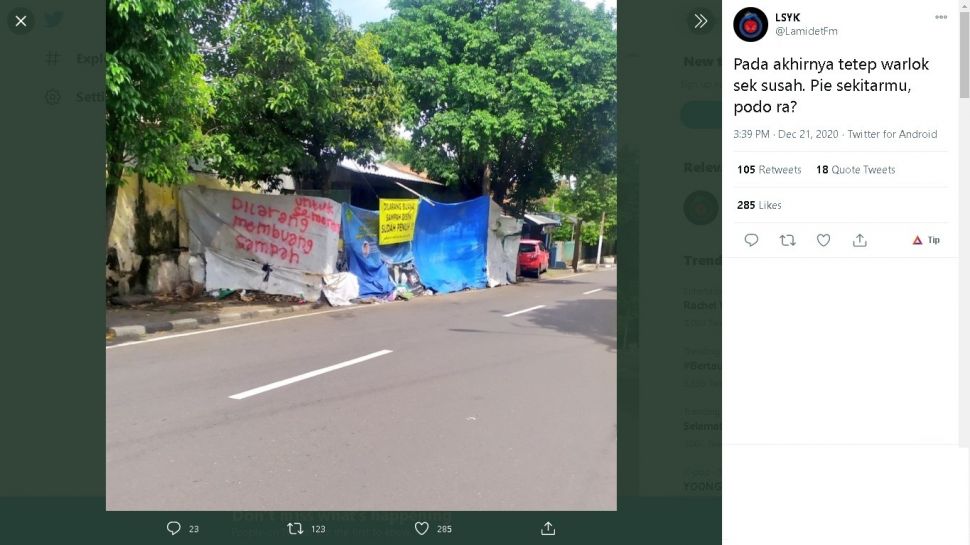 Jogja darurat sampah - (Twitter/@LamidetFm)