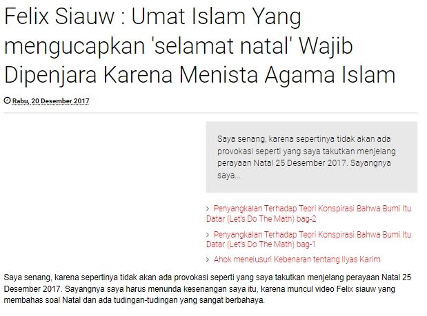 Cek Fakta Ustaz Felix Siauw (lensa.nws.blogspot.com).