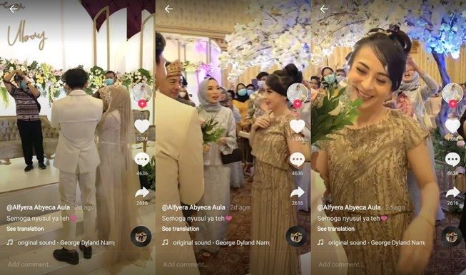 Nikah duluan, viral pengantin lakukan hal mengharukan ke kakak saat resepsi. (Instagram/@alfyera15)