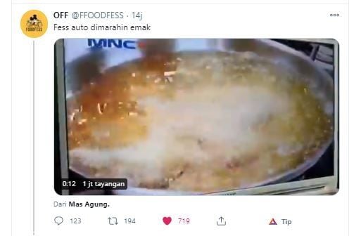 Iklan yang memakai minyak goreng dengan jumlah banyak (Twitter@FFOODFESS)