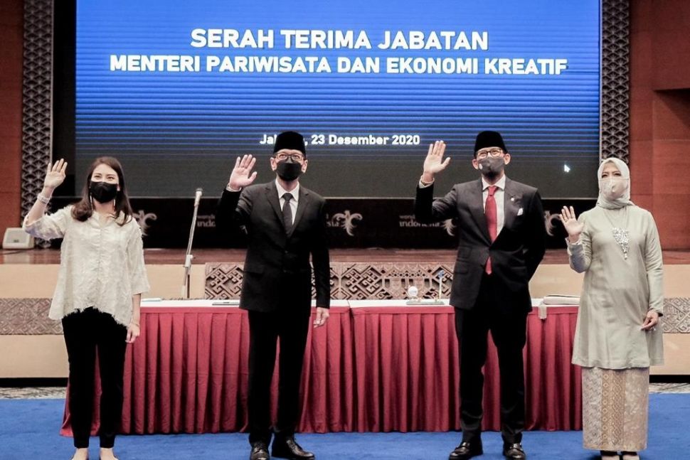 Serah terima jabatan Menteri Pariwisata dan Ekonomi Kreatif. (Dok: Kemenparekraf)