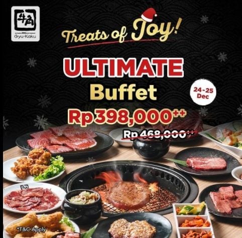 Restoran yang Tawarkan promo Natal dan Tahun Baru. (Instagram/@gyukaku.id)