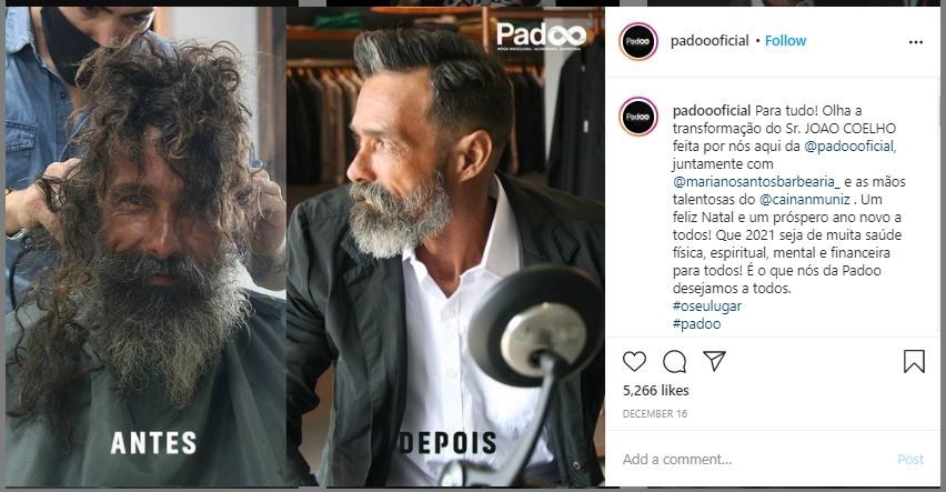 Viral Pria Gelandangan Makeover, Sukses Reuni Keluarga (instagram.com/padooficial)