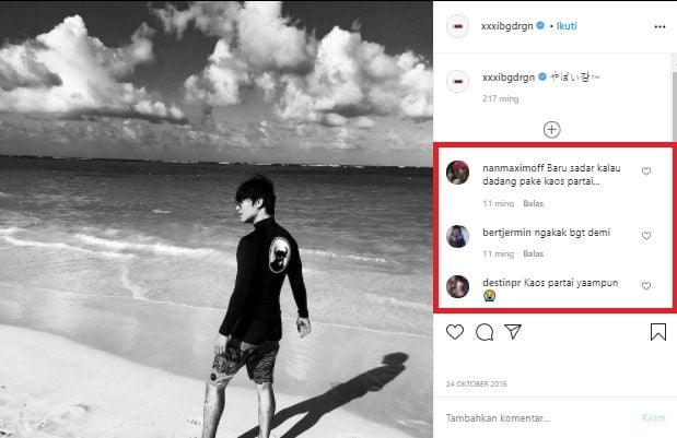 Kilas Balik 2016 Akun Daesung Dipenuhi Komentar Warganet Indonesia Mengungkit PDIP (Instagram).