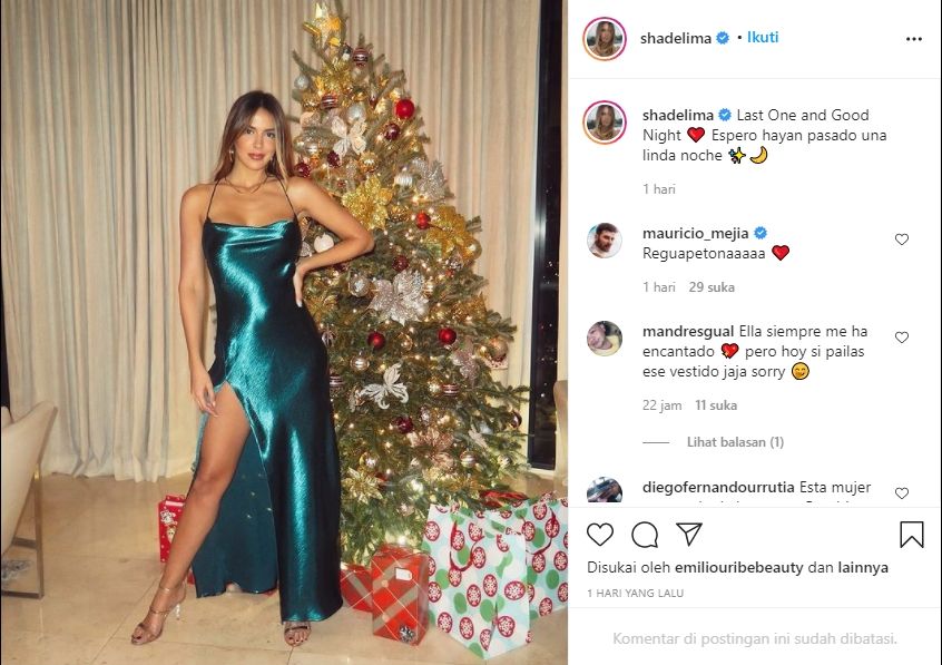 Pacar James Rodriguez, Shannon De Lima tampil seksi di hari Natal. (Instagram/shadelima)