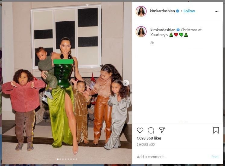 Gaun Natal Kim Kardashian Mirip Hulk (instagram.com/kimkardashian)