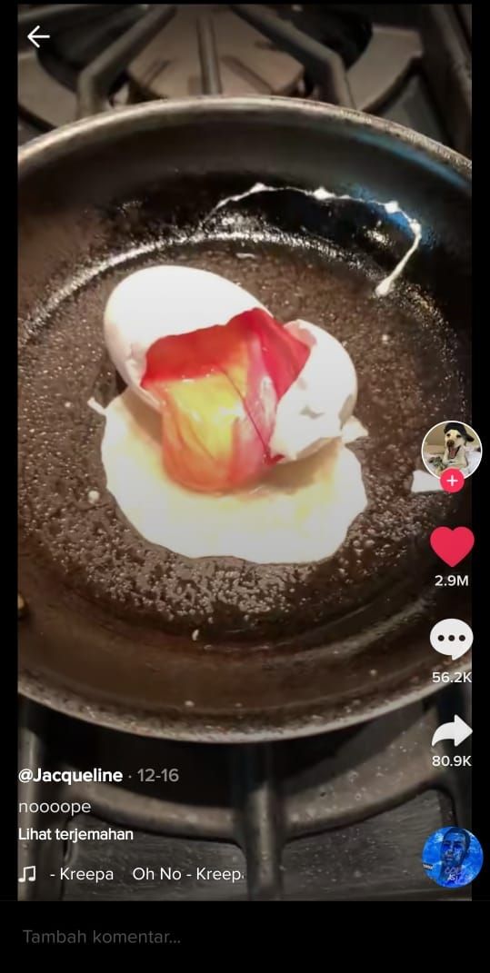 Wanita ini pecahkan telur fertil (TikTok @jgayy)