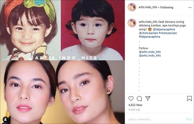 Tatjana Saphira dan Chelsea Islan Ternyata Mirip Sejak Kecil, Ini Buktinya