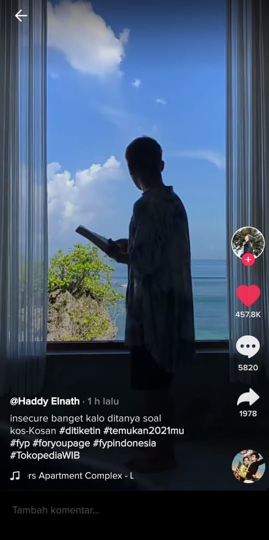 Kamar lelaki ini memiliki pemandangan laut yang menakjubkan (TikTok @haddyelnath)