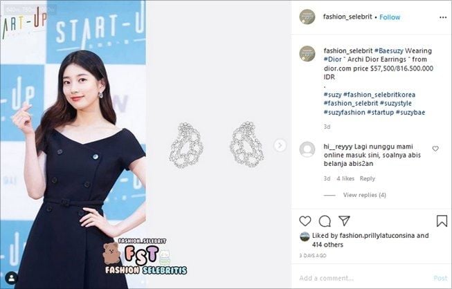 Anting mungil Bae Suzy bikini syok. (Instagram/@fashion_selebrit)