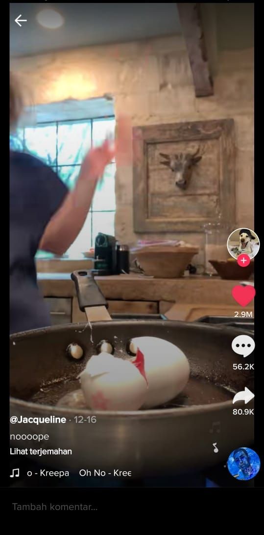 Wanita ini pecahkan telur fertil (TikTok @jgayy)