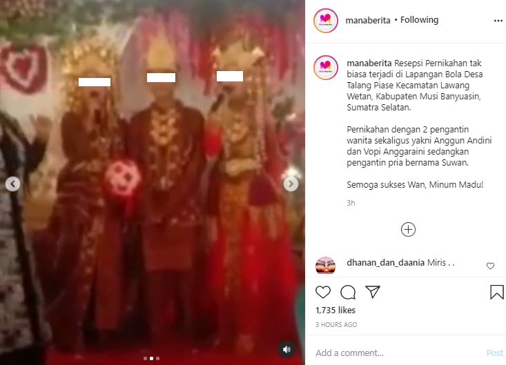 Video 2 mempelai perempuan duet lagu di pelaminan. (Instagram/manaberita)