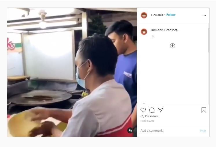 Pedagang martabak telur prank seorang lelaki (Instagram @lucu.abis)