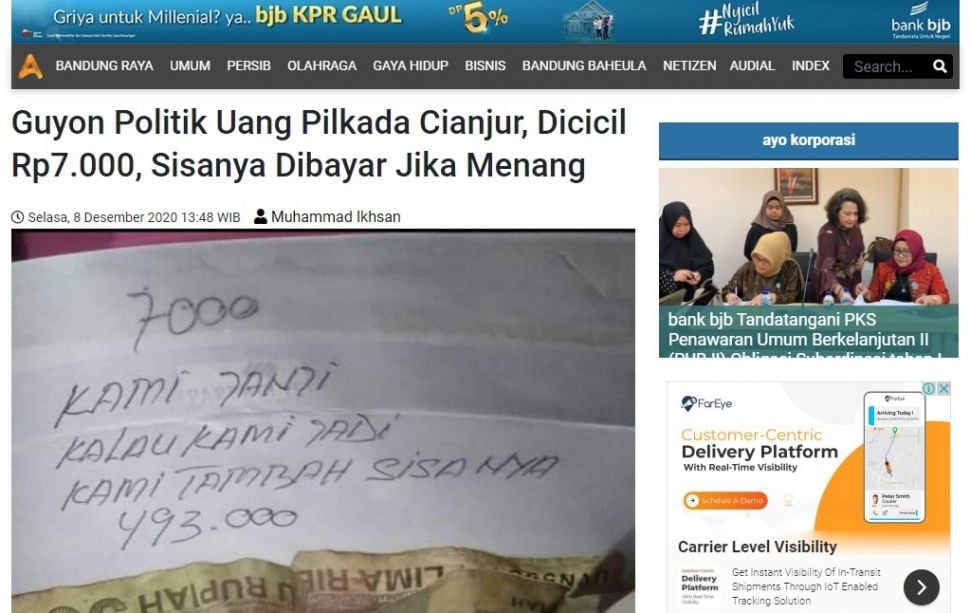 Fakta serangan fajar isi amplop Rp 7 ribu (ist)