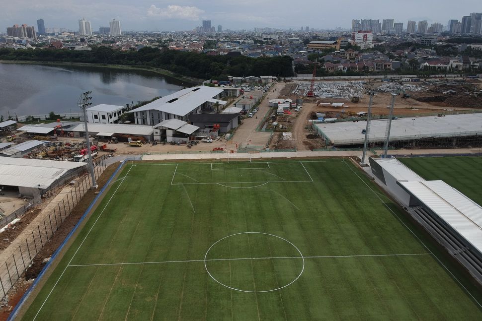 Penampakan Lapangan Latih Jakarta International Stadium dari Udara