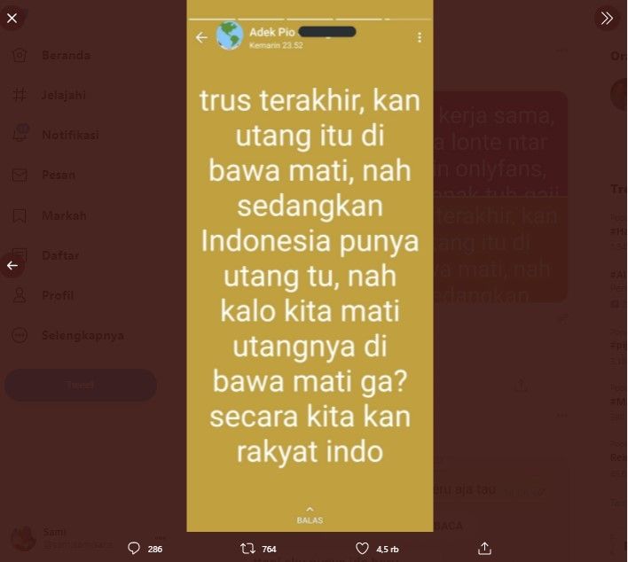 Warganet usul keuntungan kanal Youtube pemerintah buat bayar utang RI (Twitter/txtdrstorywa)