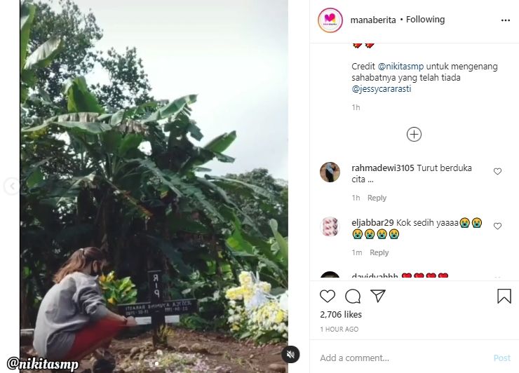 Video aksi menyentuh wanita saat kunjungi makam sahabat. (Instagram/manaberita)