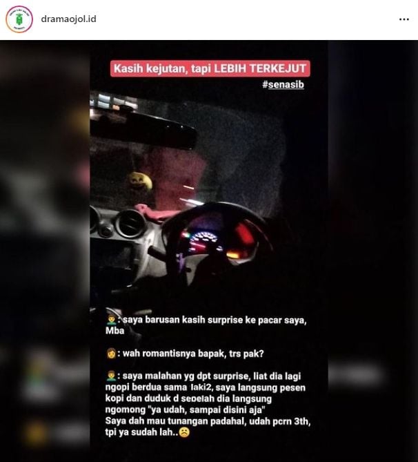 Curhatan sopir taksi online yang bikin nyesek. (Instagram)