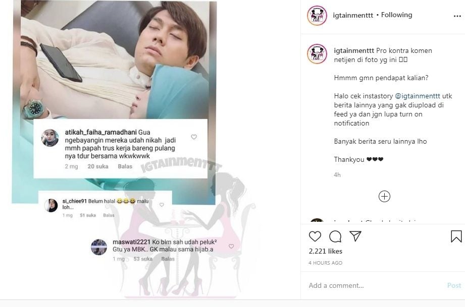 Unggahan tentang Lesti Kejora dan Rizky Billar [Instagram]