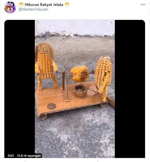 Jagung bakar jagung (Twitter @MenteriHiburan)
