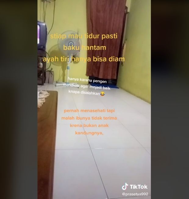 Curhatan ayah tiri soal anak dan istrinya. (TikTok/prasetya992)