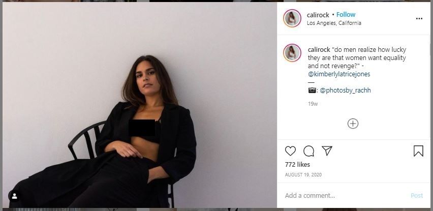 Dilarang Foto Pakai Bra, Wanita Ini Ribut dengan Situs Kencan Online (instagram.com/calirock)