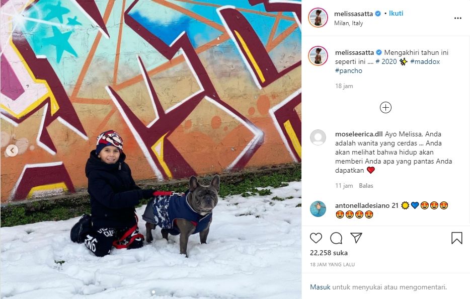 Melissa Satta menghabiskan akhir tahun dengan putranya. (Instagram/melissasatta)