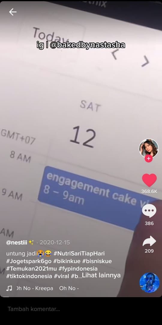 Wanita ini begadang semalaman untuk membuat kue (TikTok @nastashajoseph)