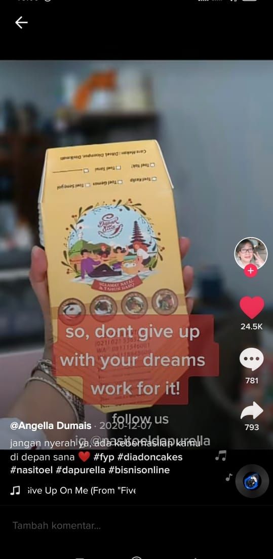 Dulu dibully, kini penjual nasi ini sukses (TikTok @angelladumais)