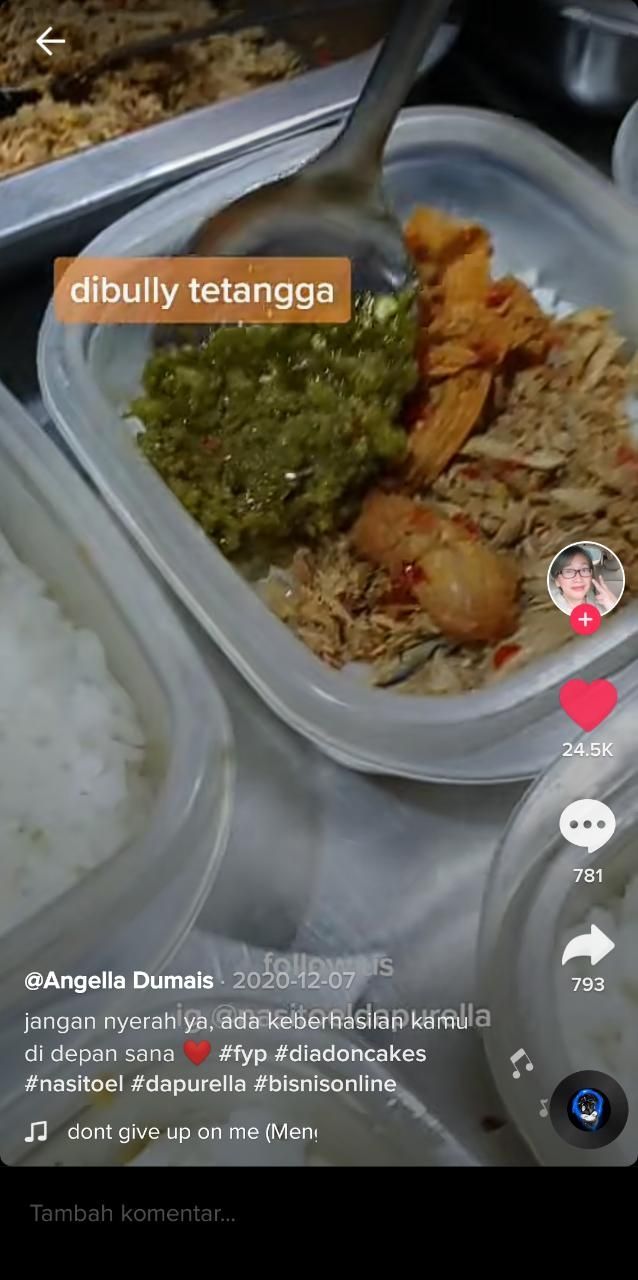 Dulu dibully, kini penjual nasi ini sukses (TikTok @angelladumais)