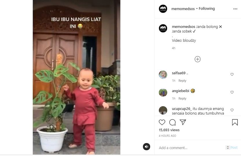 Video aksi balita robek janda bolong. (Instagram/memomedsos)