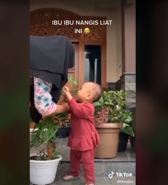 Video aksi balita robek janda bolong. (TikTok/bloudzy)